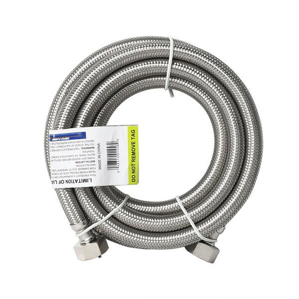 Thrifco Plumbing 1/2 Inch Comp x 1/2 Inch FIP x 72 Inch Extended Length Stainless Steel Toilet Riser 4401474 - main